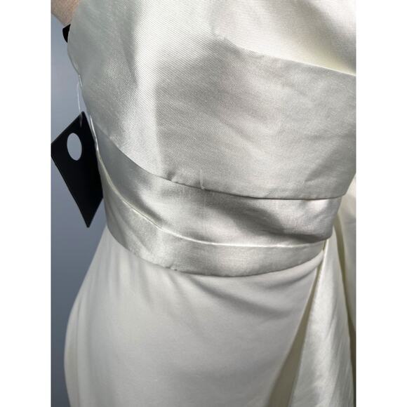 Solace London Milena Strapless Ruched Draped Ruffle White Maxi Dress Size 6 - Picture 8 of 13